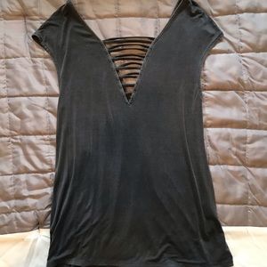 American Eagle Deep Caged neck top